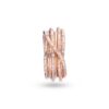 LEDA COLLECTION 7-WIRE SCREWDRIVER RING IN 18KT ROSE GOLD AND WHITE DIAMONDS