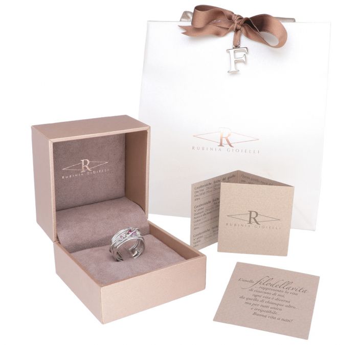 Filodellavita Ten 10 fili in Oro Bianco o Oro Rosa 18kt e Rubini Filodellavita Ten 10 fili in Oro Bianco o Oro Rosa 18kt e Rubini