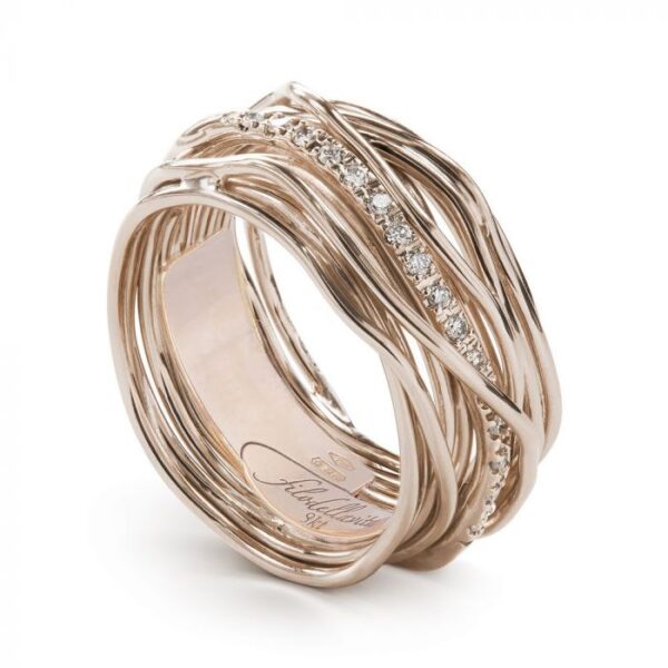anello filodellavita classic 13 fili in oro rosa 9kt e diamanti bianchi gioielleria palermo anello-filodellavita-classic-13-fili-in-oro-rosa-9kt-e-diamanti-bianchi