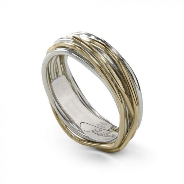 anello filodellavita classic 7 fili in oro giallo 9kt e argento 9252 gioielleria palermo CLASSIC SCREWDRIVER RING, 7 THREADS IN 9KT YELLOW GOLD AND 925 SILVER