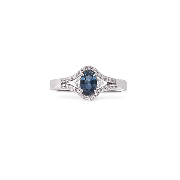 GOLD RING - SAPPHIRE AND DIAMONDS COD. ART. AN561