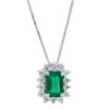 166907 gioielleria palermo white gold emerald pendant 750% ART.166907