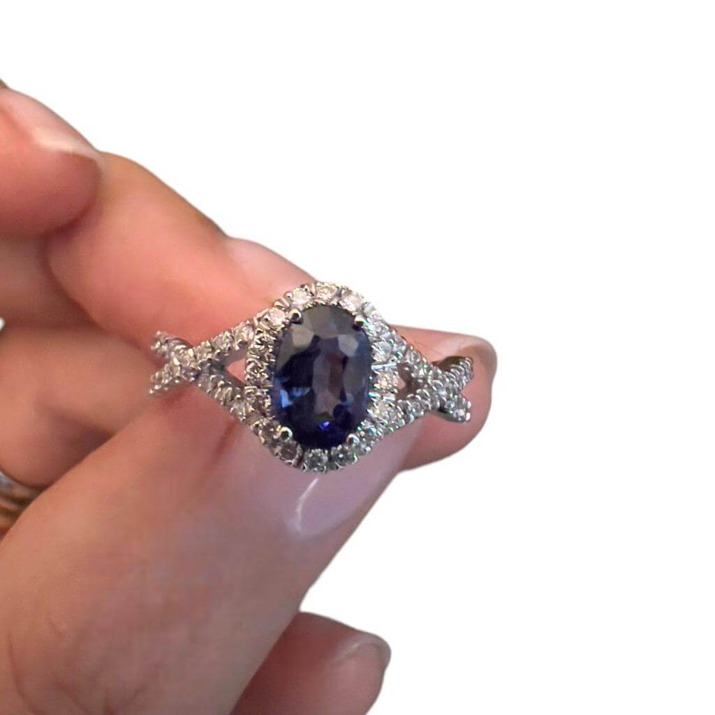 ANELLO ZAFFIRO E DIAMANTI BELLE EPOQUE ART. AN1049 ANELLO ZAFFIRO E DIAMANTI BELLE EPOQUE ART. AN1049