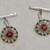 146 4 gioielleria palermo Silver cufflinks Sicily Line