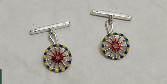 146 4 gioielleria palermo Silver cufflinks Sicily Line