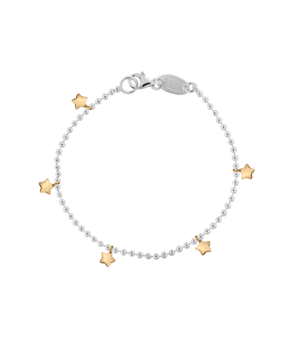 bracciale pallini e stelline stopper gioielleria palermo AP105/1-1-1 stopper bullet and star bracelet
