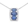 234418 gioielleria palermo Diamond sapphire pendant white gold 750% art.234418