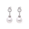 750% White Gold Pearl Earrings