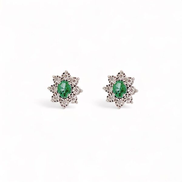 White Gold Emerald Earrings