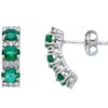 233122 gioielleria palermo Orecchini smeraldi oro 750% diamanti 0,22ct colore F/vvs1 smeraldi 1,05 ct