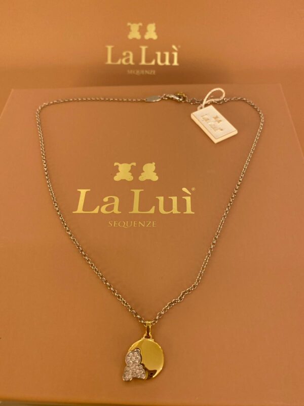 05e65319 eac1 4b35 a933 7e863ddf11cd gioielleria palermo LA LUI' collana bimbo argento 925% pendente plac. oro pave' zirconi