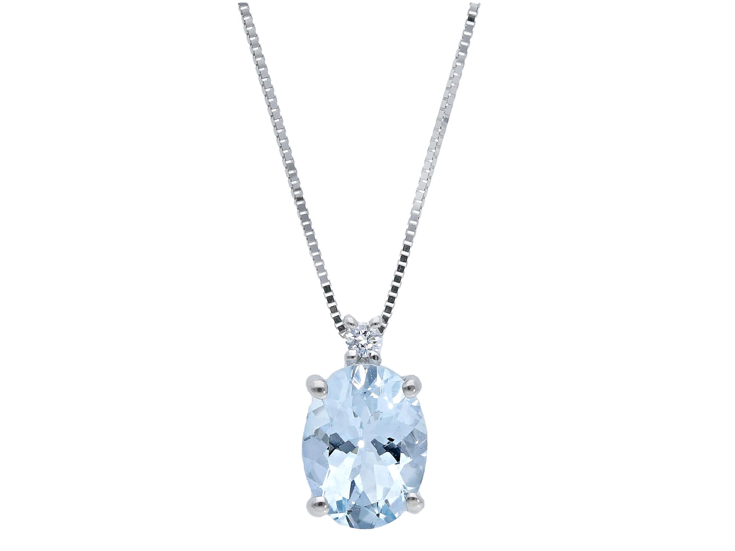 Girocollo acquamarina oro bianco e diamanti Art. 103152