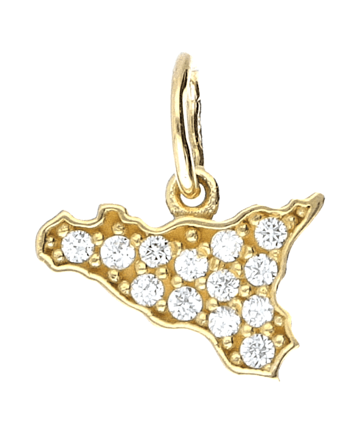 Pendente Sicilia oro giallo 750% con zirconi art. SICZIRC