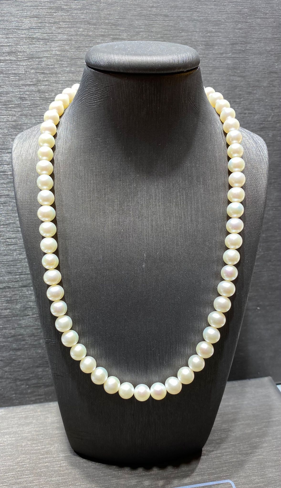 Girocollo perle freshwater 7,5-8 mm  chiusura  oro bianco 750% ART. GRP71/2-8