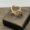 anello cuore  argento 925% rose gold misura regolabile