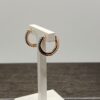 Orecchini mini cerchio  in argento  925% rose gold e cristalli azzurri
