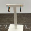 Orecchini mini cerchio  in argento  925% rose gold e cristalli azzurri