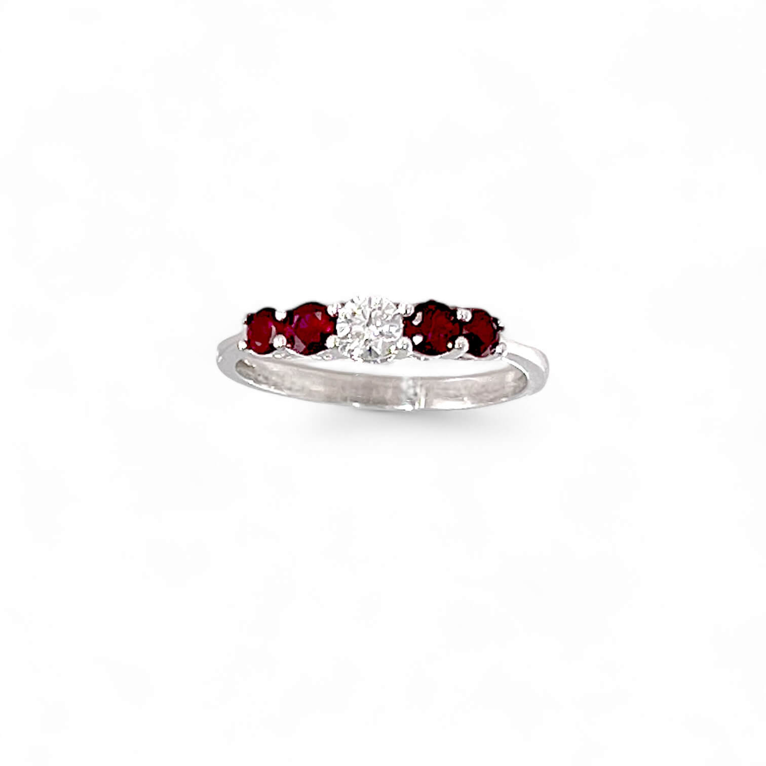 Anello verettta rubini e diamanti oro bianco GEMME art. AN2004