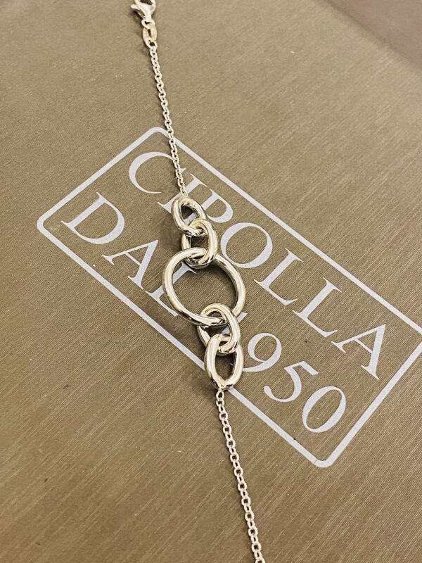 bracciale anelli argento 925% white gold