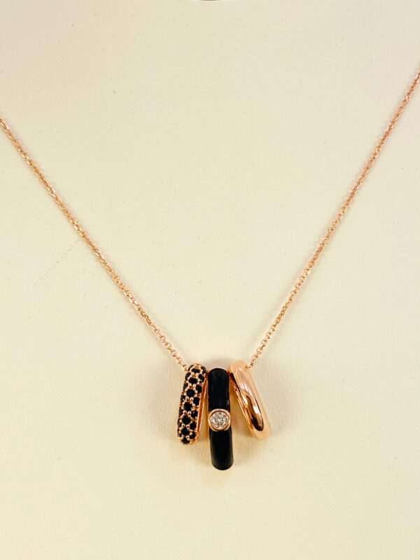 d8a70309 112d 4341 b164 becf9dc63f4b gioielleria palermo LABRIORO argento 925% rose gold smalto nero e cristalli