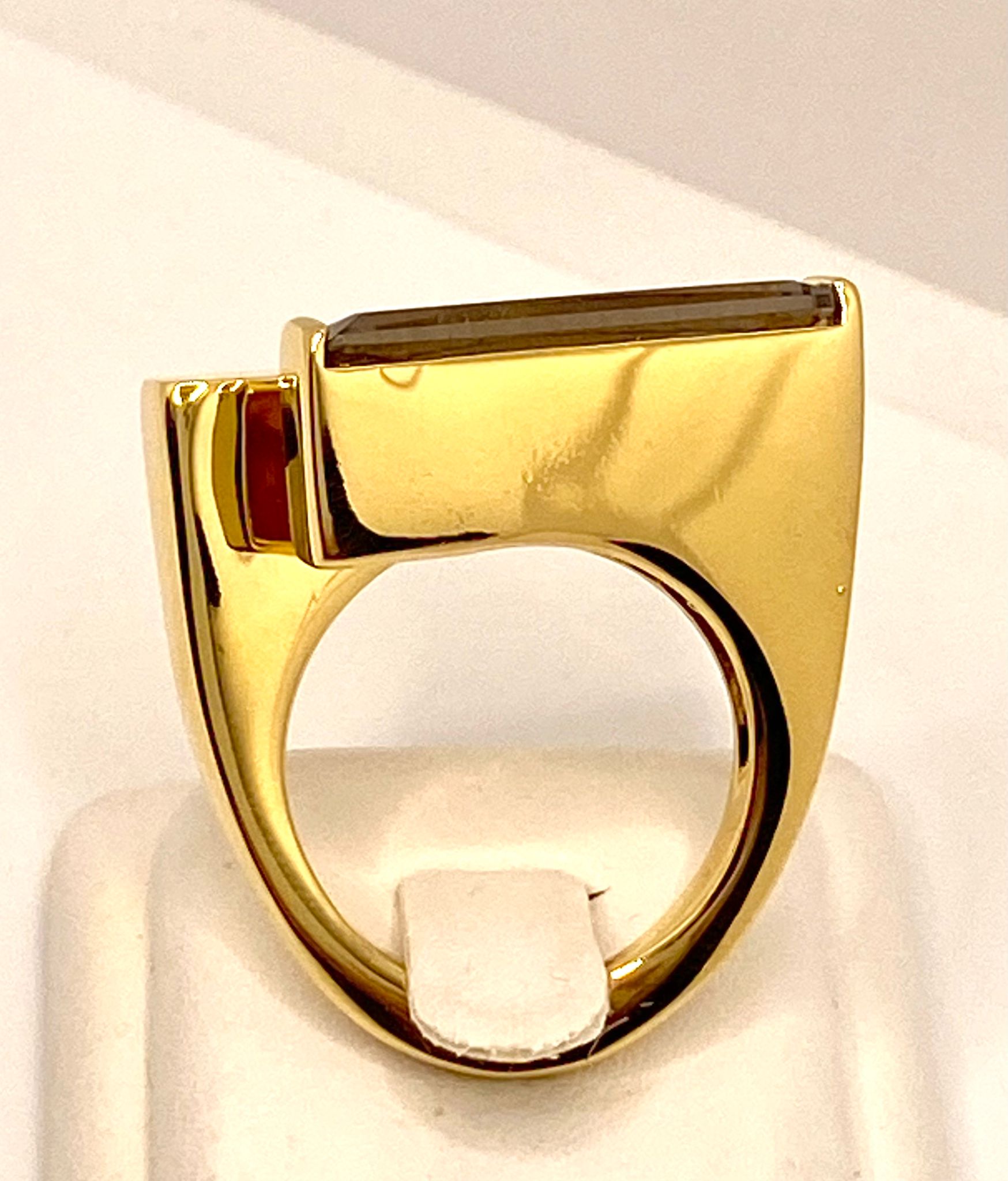 Anello in bronzo con quarzo fumè Anello in bronzo con quarzo fumè