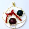 ciondolo corallo cipolla dal 1950 gioiellieri palermo 1 gioielleria palermo Ciondolo Madreperla con Rami di Corallo Rosso Art. NAC2