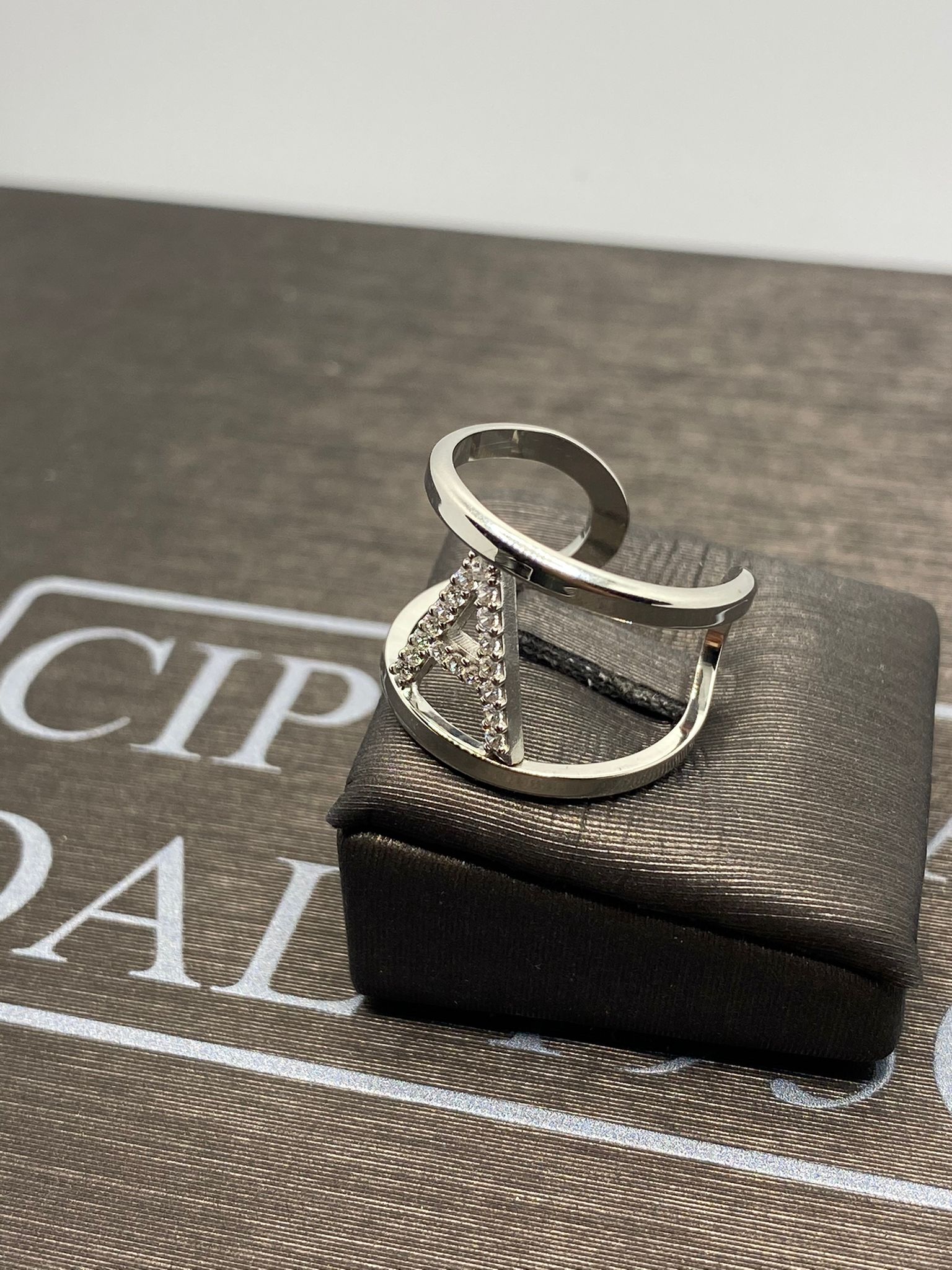 Anello iniziali lettera A argento Anello iniziali lettera A argento