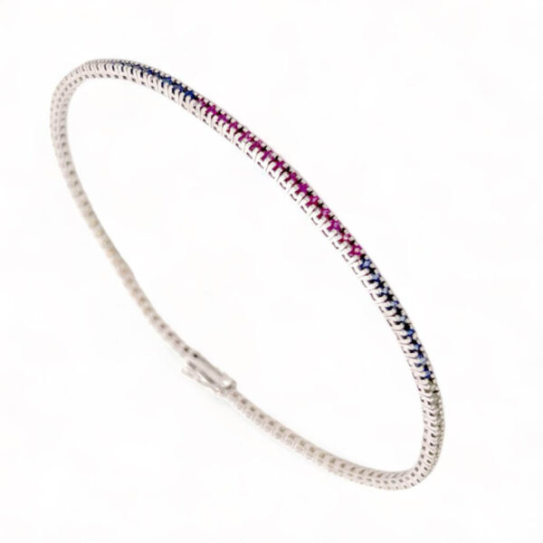 Braccile tennis oro e zaffiri multicolor art. BR371