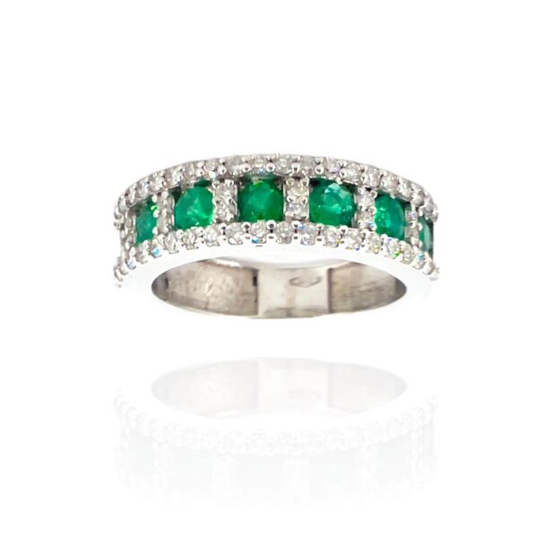Veretta ring of emeralds and diamonds Belle Epoque art.AN2142-1