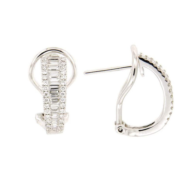 Earrings with baguette cut diamonds art. 2355EW