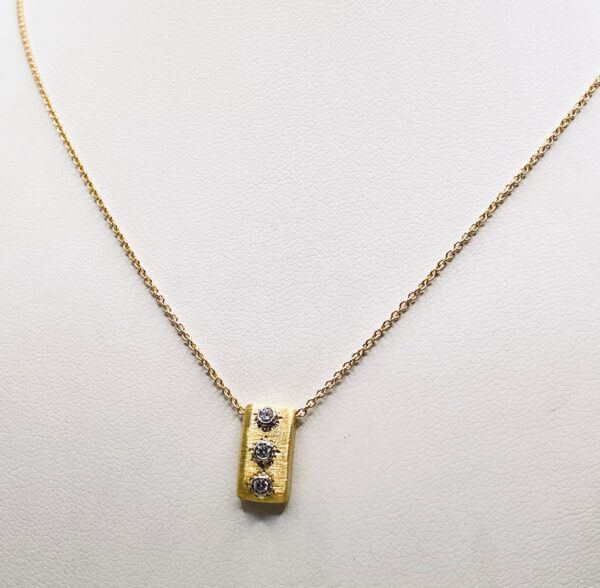 pendente in oro satinato e diamanti cipolla dal 1950 gioiellieri palermo gioielleria palermo Pendant in satin gold and diamonds art.RS225XG