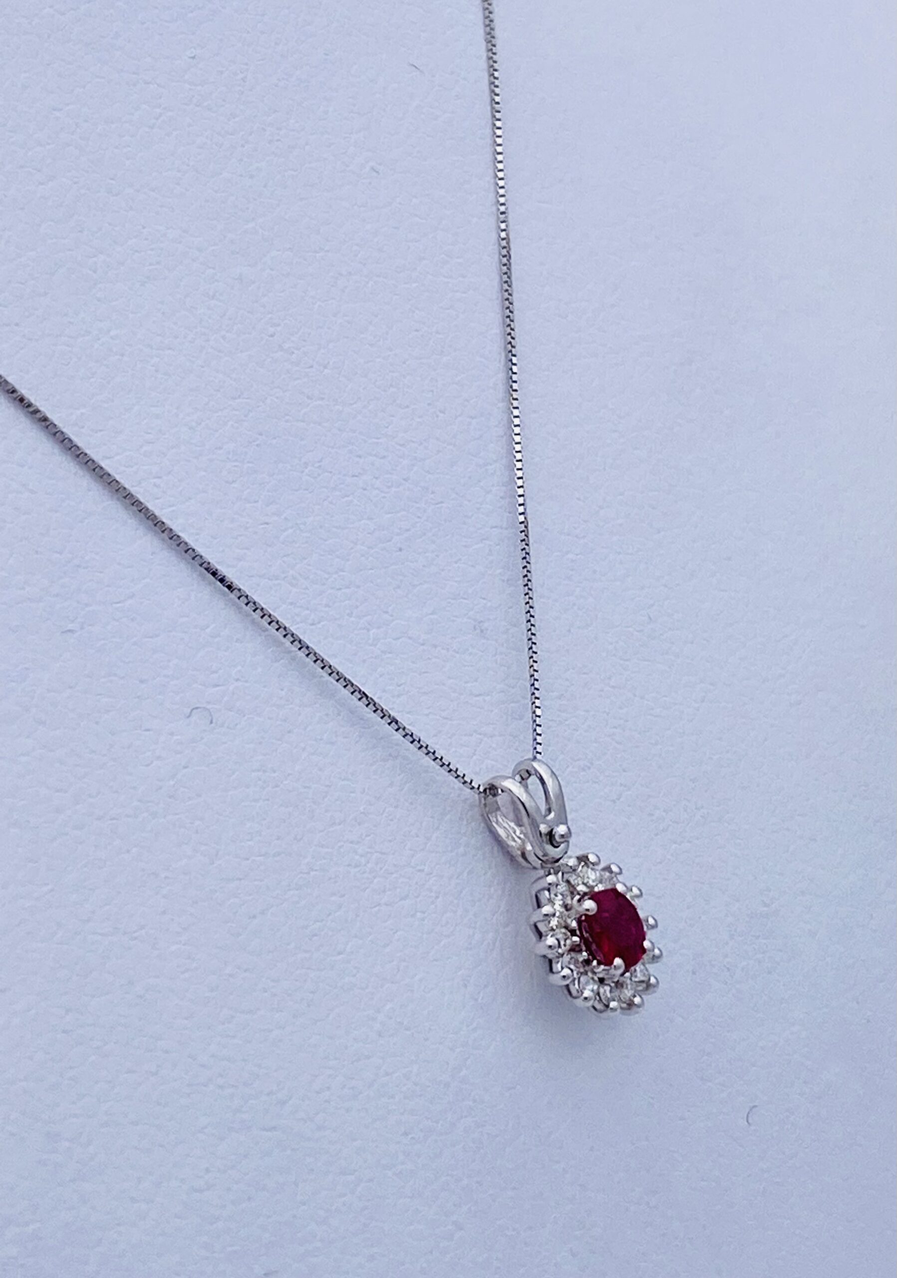 Pendant with diamond ruby in white gold 750 % art. CD858 Pendant with diamond ruby in white gold 750 % art. CD858