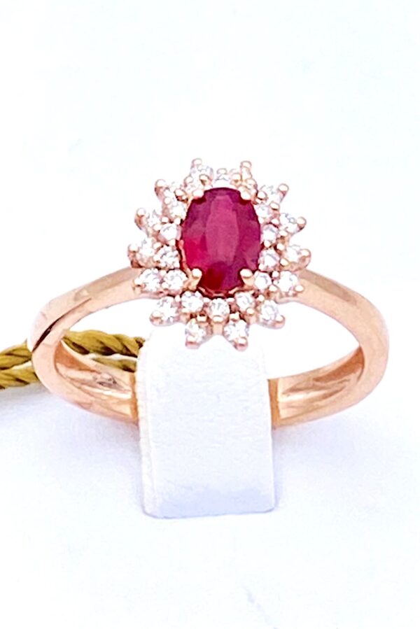 Anello rubini diamanti e oro rosa BON TON art.AN2399