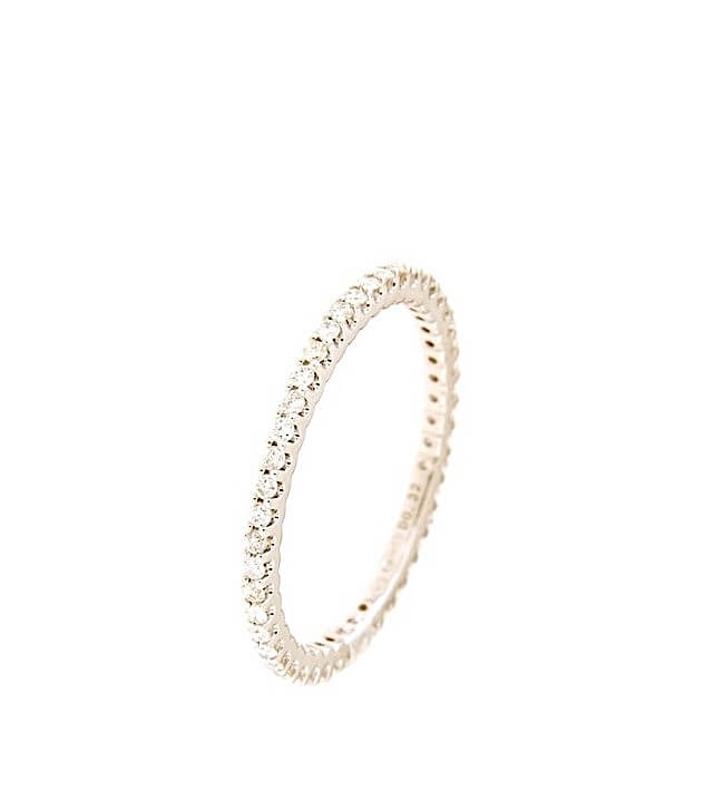 Anello veretta di diamanti in oro bianco art. R02924WA013