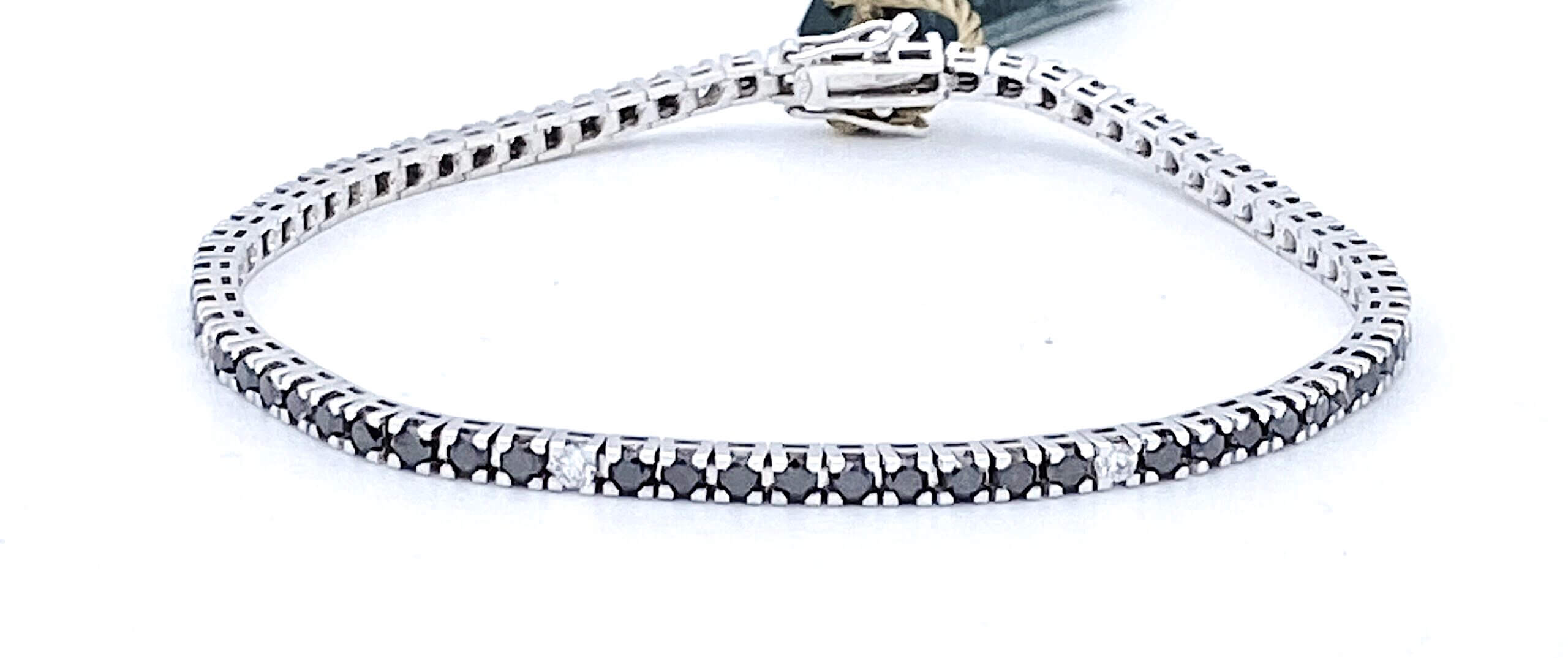 Bracelet tennis black diamonds white gold 750% art.BR388