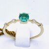 anello smeraldo diamanti oro giallo cipolla dal 1950 gioiellieri palermo gioielleria palermo Emerald ring and diamonds yellow gold 750% GEMS ART.AN2441-2
