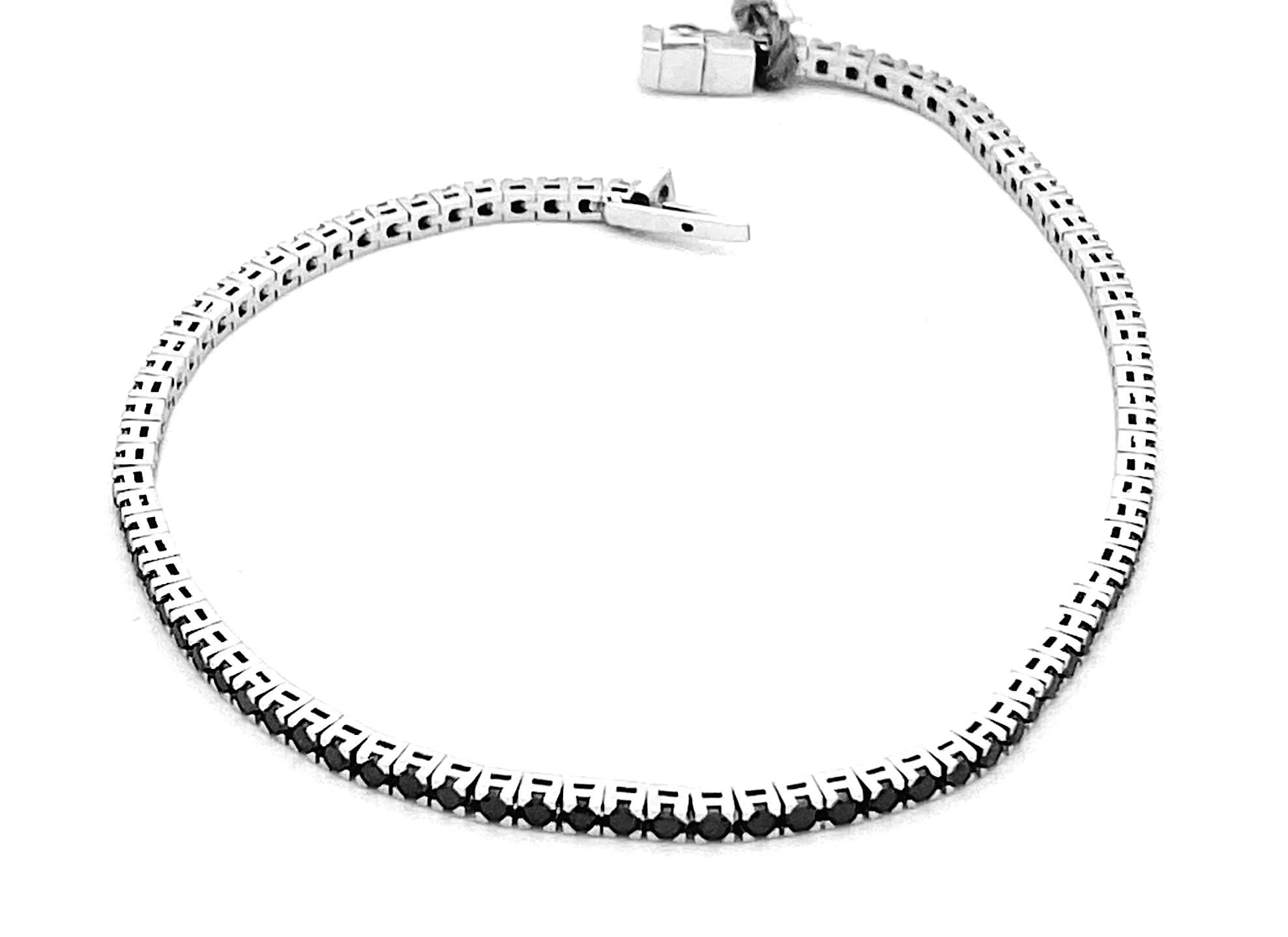 Bracelet tennis black diamonds white gold 750% art.BR131