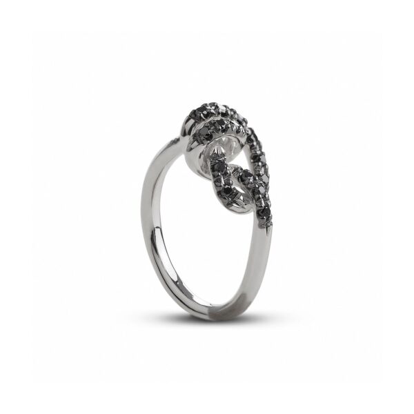 Anello Nodi d'Amore in Argento 925 e Diamanti Black o Brown Art. AN29ABN