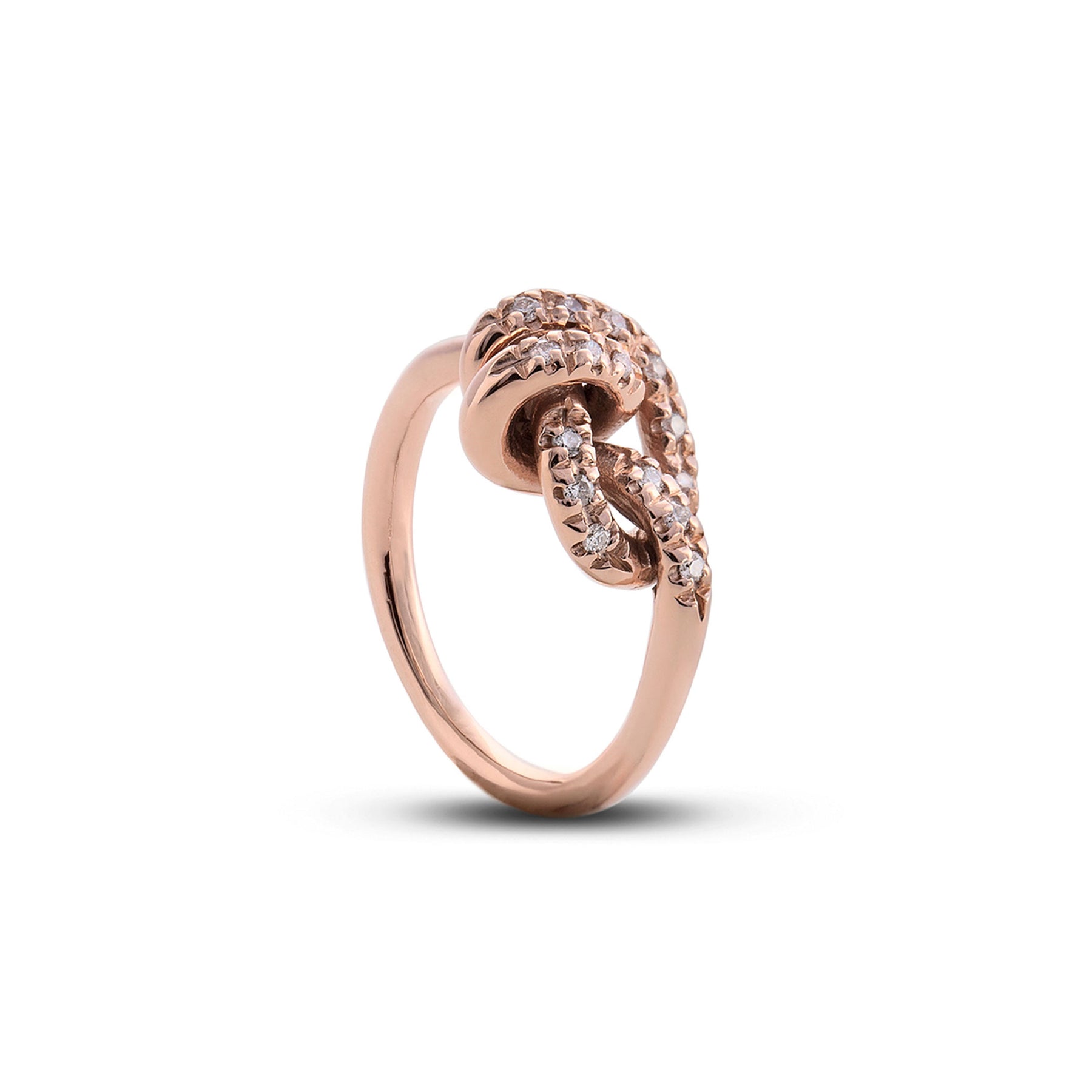 Anello Nodi d'Amore in Oro Rosa 9kt e Diamanti Bianchi Art. AN173RBT
