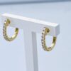 orecchini oro diamanti cipolla dal 1950 gioiellieri palermo gioielleria palermo Sogno yellow gold hoop earrings with diamonds Art.LLX120