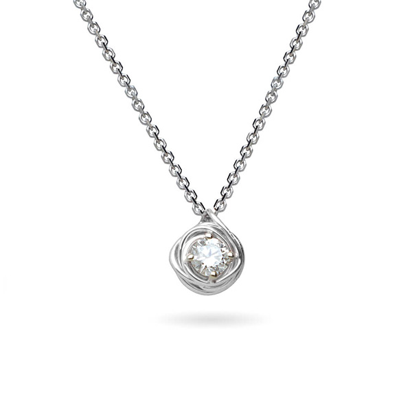 Girocollo con punto luce filodellavita 6 fili in Oro Bianco 9 Kt Art. CA100BB-45/014