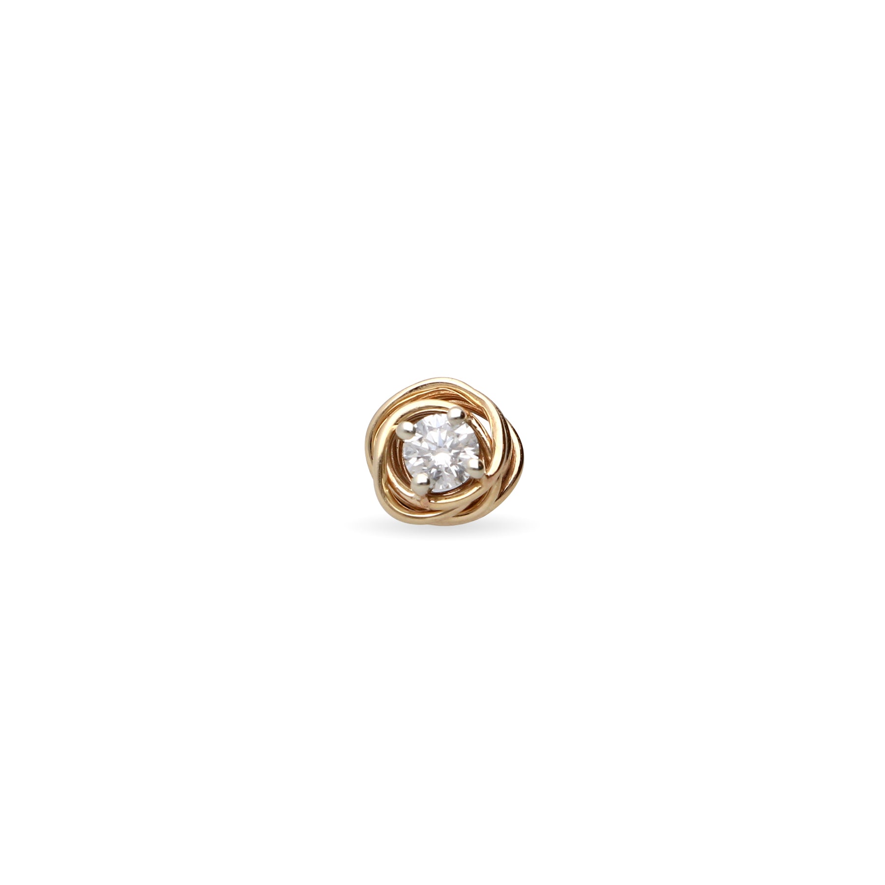 6-wire solitary screwdriver earring in white gold 9kt and colorless diamond 0.08ct d vs1 Art. MON-OR1000G
