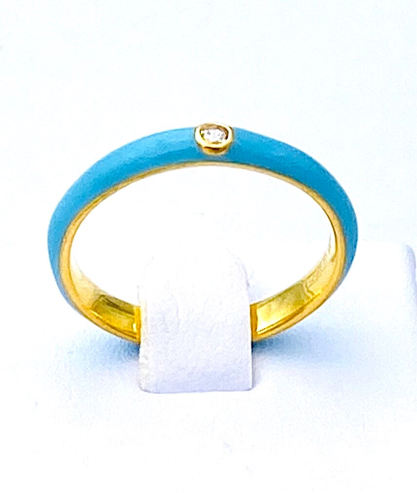 Ring in golden silver enamel blue art. 1338A