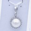 Pearl pendant in white gold 750% zircon stones Art.PENPE