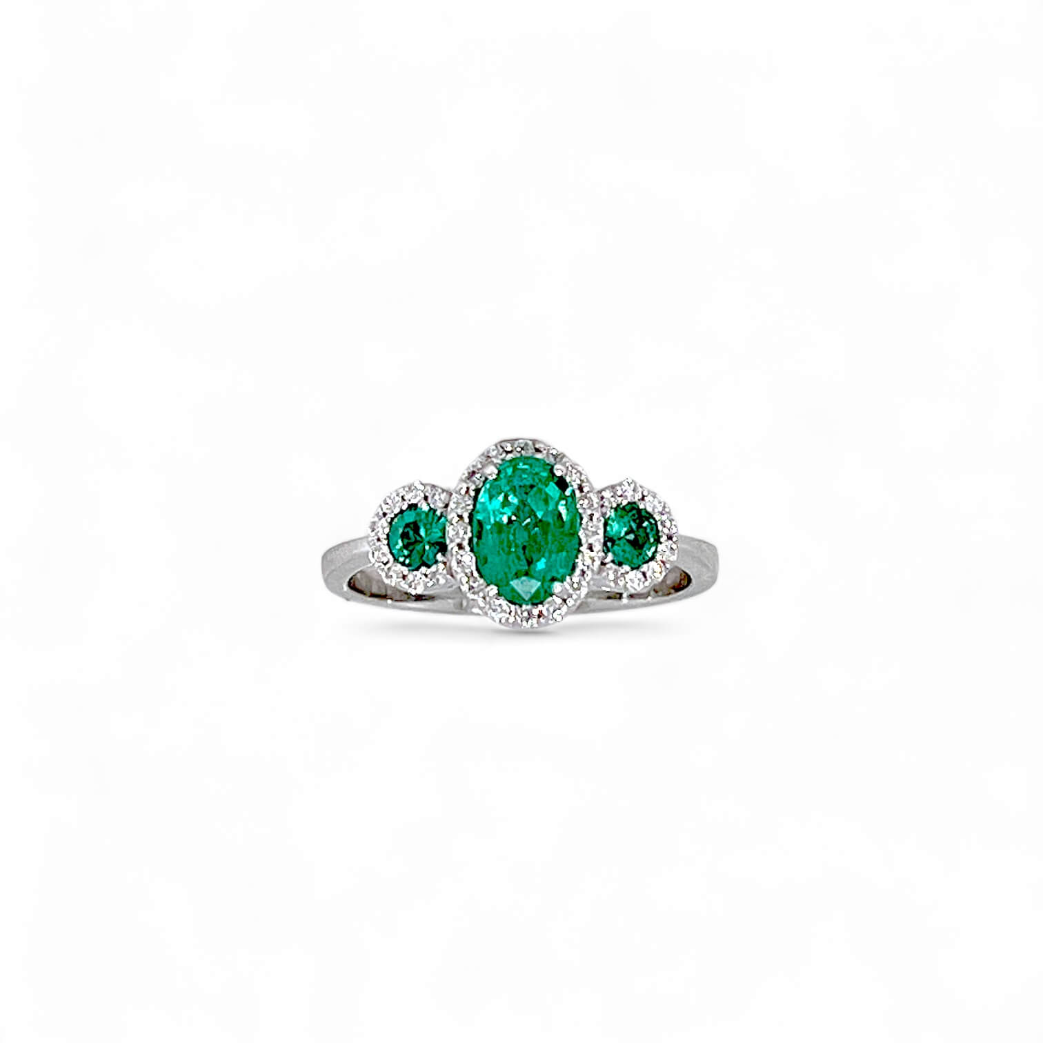 Anello trilogy smeraldi oro BELLE EPOQUE e diamanti Art. AN2534-1