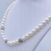 Round neck thread of pearls and boules in white gold 750% Art. GRP7,5-83P