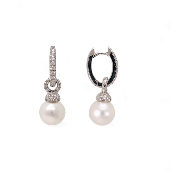 Earrings in 750% gold pearls and diamonds Art. ORP254