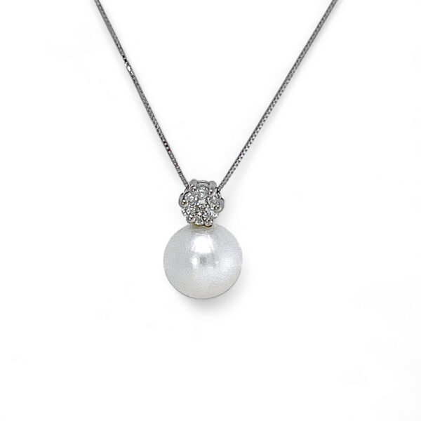 Girocollo perla diamanti e oro art. CDP53-16