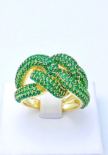 925% silver shingles ring crystals Art.623230V