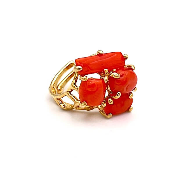 Ring with 925% silver coral Art. ANCORARG4
